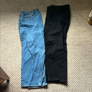 Lee Straight Leg Blue and Black Jeans 44x30